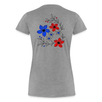 Flower tendrils, ornament - Women's Premium Organic T-Shirt - heather grey - Back - Mia (176cm)