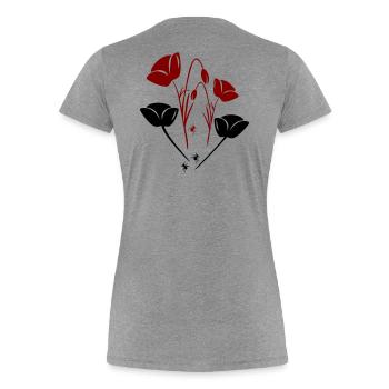 Tulpen mit Ameisen - Frauen Premium Bio T-Shirt - Grau meliert - Hinten - Mia (176cm)
