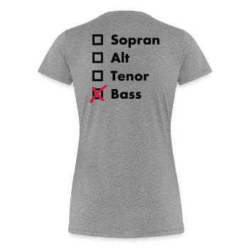 Bass - Frauen Premium Bio T-Shirt - Grau meliert - Hinten - Mia (176cm)