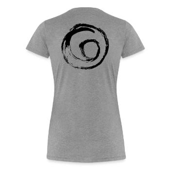 Spirale tourbillon point de cercle tourbillon dessiné à la main - T-shirt bio Premium Femme - gris chiné - Dos - Mia (176cm)