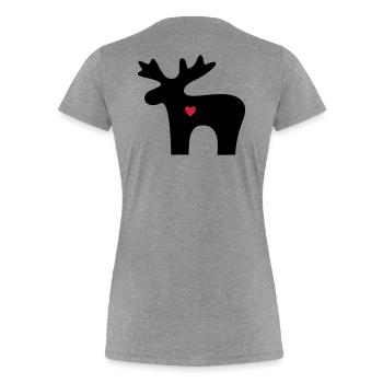 Moose heart love silhouette christmas - Women's Premium Organic T-Shirt - heather grey - Back - Mia (176cm)