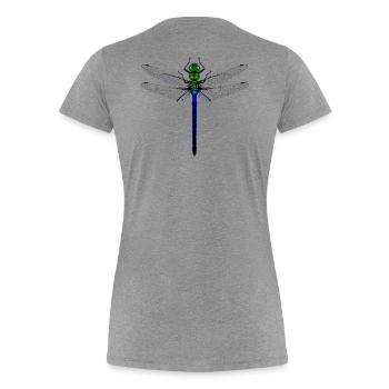 Neon Dragonfly Kybalion Combination Design Woman - Women's Premium Organic T-Shirt - heather grey - Back - Mia (176cm)
