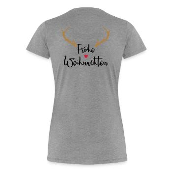 Merry Christmas Antlers Heart Nose Reindeer Moose - Women's Premium Organic T-Shirt - heather grey - Back - Mia (176cm)