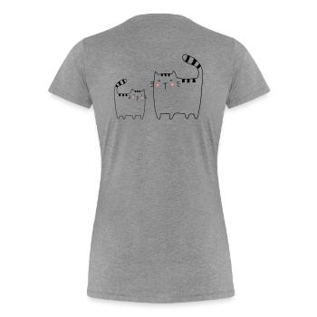 Cats Family Cat Kitten - Women's Premium Organic T-Shirt - heather grey - Back - Mia (176cm)