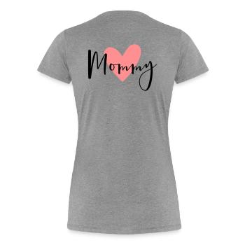 Mommy Herz Liebe Geschenk - Frauen Premium Bio T-Shirt - Grau meliert - Hinten - Mia (176cm)