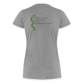 LIFE STAGE PARTNER - Women's Premium Organic T-Shirt - heather grey - Back - Mia (176cm)