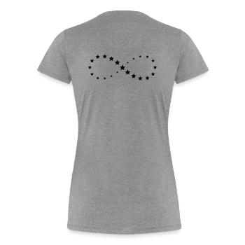 Stern Sterne Unendlichkeit Zeichen Geschenk Glück - Frauen Premium Bio T-Shirt - Grau meliert - Hinten - Mia (176cm)