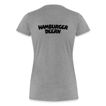 Hamburger Deern - Frauen Premium Bio T-Shirt - Grau meliert - Hinten - Mia (176cm)