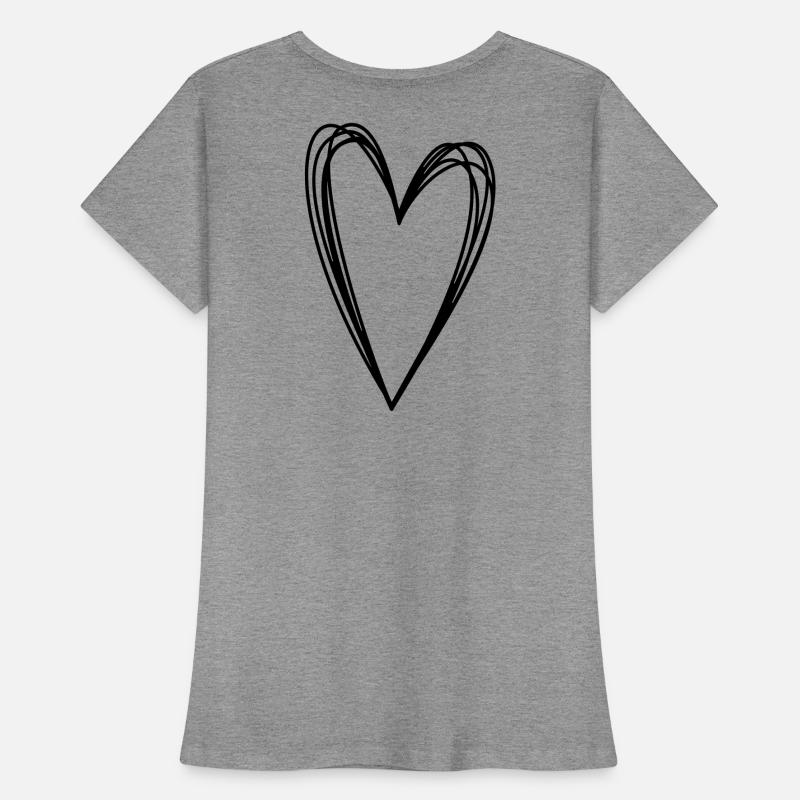 Heart scribble doodle scribble icon love Women's Premium Organic T-Shirt
