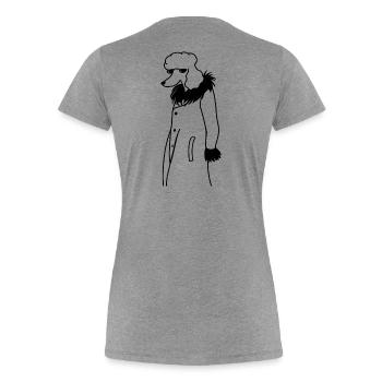 Cooler Pudel - Frauen Premium Bio T-Shirt - Grau meliert - Hinten - Mia (176cm)