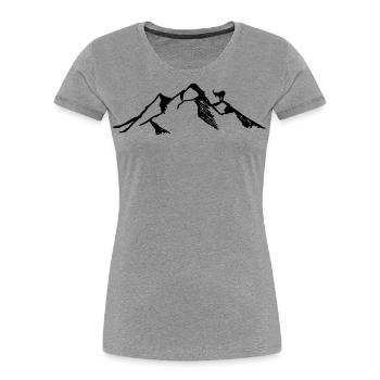 Berg mit Steinbock - Frauen Premium Bio T-Shirt - Grau meliert - Vorne - Mia (176cm)