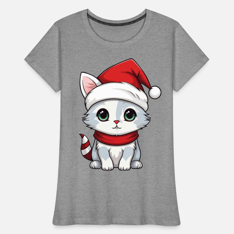 Chat Noël Chat De Noël Mignon Joyeux Catmas T-shirt bio Premium Femme