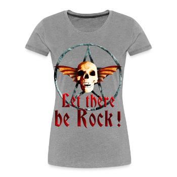 pentagram_skull_b_4 - T-shirt bio Premium Femme - gris chiné - Devant - Mia (176cm)