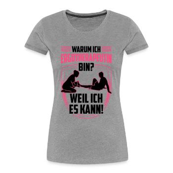 Ergotherapeutin weil ich kann Ergotherapie - Frauen Premium Bio T-Shirt - Grau meliert - Vorne - Mia (176cm)