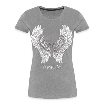 Angels Club in weiß - Frauen Premium Bio T-Shirt - Grau meliert - Vorne - Mia (176cm)