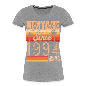 1994. Jahrgang Jahrgang 1994 Geburtstag - Frauen Premium Bio T-Shirt - Grau meliert - Vorne - Mia (176cm)