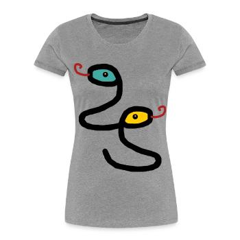 Schlangen Reptilien Amphibien Kinder Schlange - Frauen Premium Bio T-Shirt - Grau meliert - Vorne - Mia (176cm)