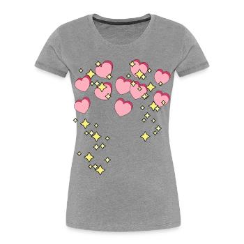 Hearts Stars Love Romantic Valentine Couple - Women's Premium Organic T-Shirt - heather grey - Front - Mia (176cm)