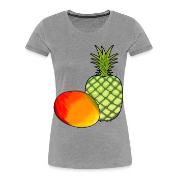Mango, Fruit, Fruits, Pineapple, Vegetarian, Food - Women's Premium Organic T-Shirt - heather grey - Front - Mia (176cm)