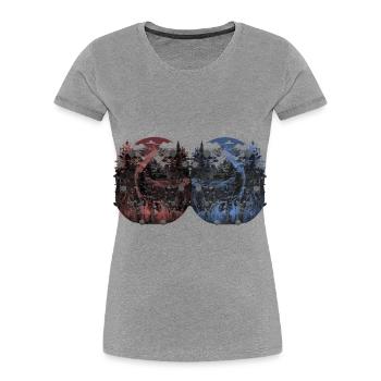 Deer Deer Roebuck Vintage Retro Woodland Animals - Women's Premium Organic T-Shirt - heather grey - Front - Mia (176cm)