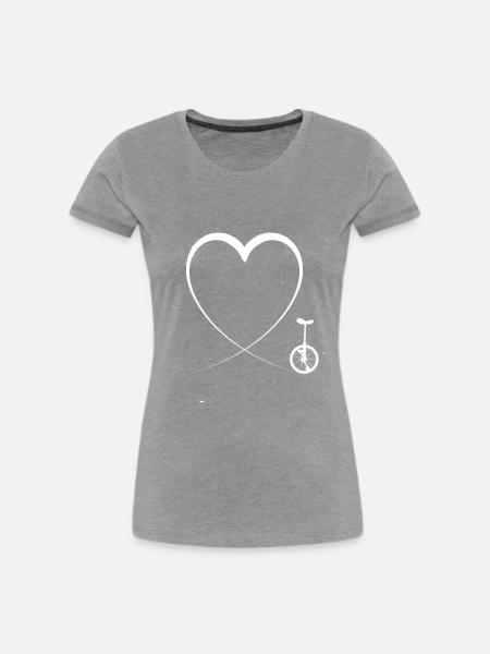 Einrad - Frauen Premium Bio T-Shirt - Grau meliert