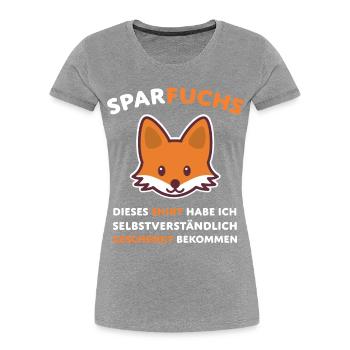 Sparfuchs Lustiger Spruch Finanzen - Frauen Premium Bio T-Shirt - Grau meliert - Vorne - Mia (176cm)