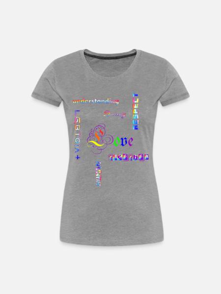 LGBTQIA - Statement Regenbogenfarben - Frauen Premium Bio T-Shirt - Grau meliert