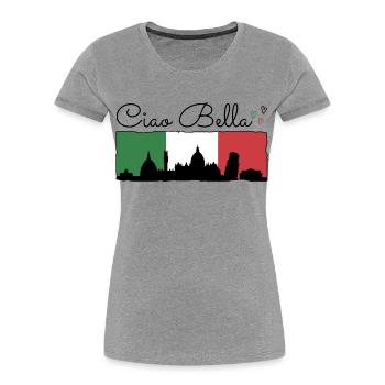 Ciao Bella - Frauen Premium Bio T-Shirt - Grau meliert - Vorne - Mia (176cm)