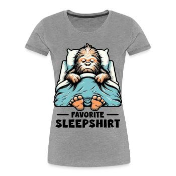 Bigfoot Favorite Sleepshirt - Frauen Premium Bio T-Shirt - Grau meliert - Vorne - Mia (176cm)