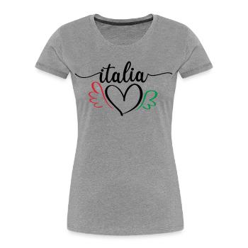 Italia - T-shirt bio Premium Femme - gris chiné - Devant - Mia (176cm)
