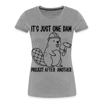 Ce n’est qu’un projet de barrage après l’autre - T-shirt bio Premium Femme - gris chiné - Devant - Mia (176cm)