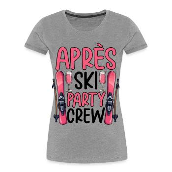 Équipe de fête après ski - T-shirt bio Premium Femme - gris chiné - Devant - Mia (176cm)