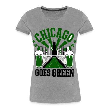 Chicago Goes Green - Women's Premium Organic T-Shirt - heather grey - Front - Mia (176cm)