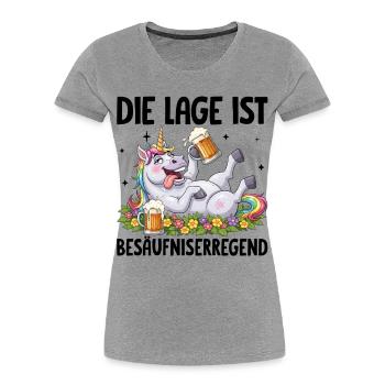 The situation is drunkenness - Women's Premium Organic T-Shirt - heather grey - Front - Mia (176cm)