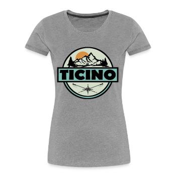 Tessin - Frauen Premium Bio T-Shirt - Grau meliert - Vorne - Mia (176cm)