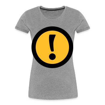 Achtung | Attention - T-shirt bio Premium Femme - gris chiné - Devant - Mia (176cm)