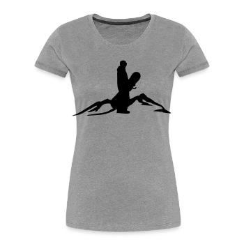 Mountain snowboarder - Women's Premium Organic T-Shirt - heather grey - Front - Mia (176cm)