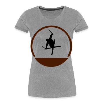 Ski Springer Logo - Frauen Premium Bio T-Shirt - Grau meliert - Vorne - Mia (176cm)