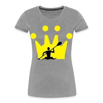 Kanu Krone - Frauen Premium Bio T-Shirt - Grau meliert - Vorne - Mia (176cm)