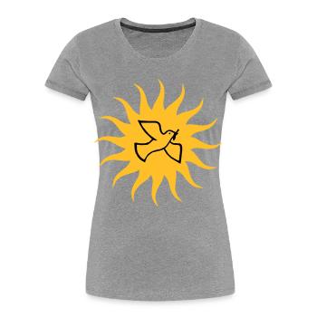 Dove of peace Sun - Women's Premium Organic T-Shirt - heather grey - Front - Mia (176cm)