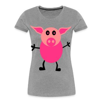 pigs males - Women's Premium Organic T-Shirt - heather grey - Front - Mia (176cm)