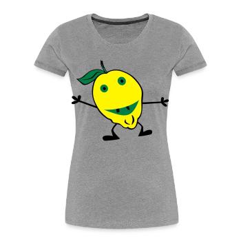 Zitronen Mann - Frauen Premium Bio T-Shirt - Grau meliert - Vorne - Mia (176cm)