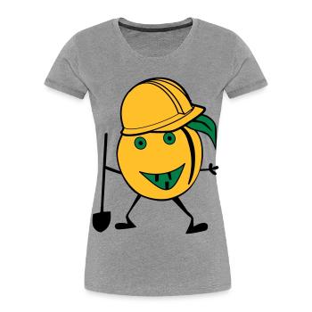 orange construction worker - Women's Premium Organic T-Shirt - heather grey - Front - Mia (176cm)