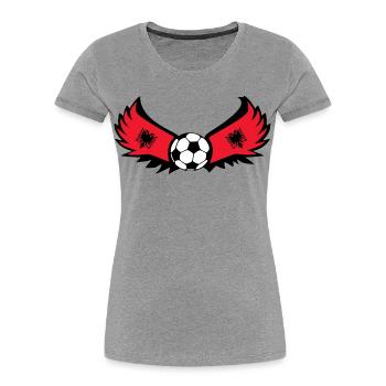 Fussball Albanien - Frauen Premium Bio T-Shirt - Grau meliert - Vorne - Mia (176cm)