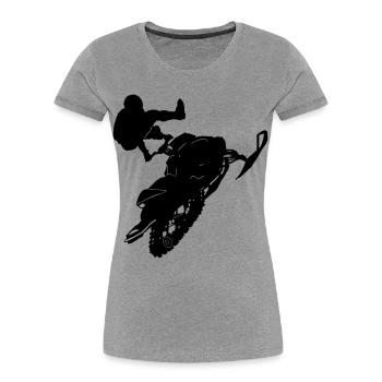 Snowmobil, Snowboarder, Snowboarden, ✔ - Frauen Premium Bio T-Shirt - Grau meliert - Vorne - Mia (176cm)