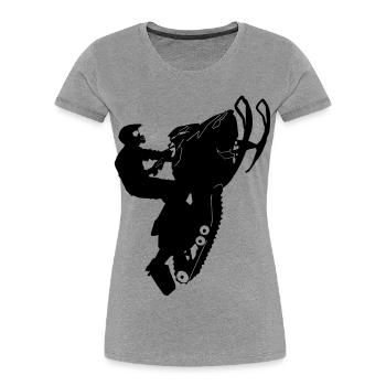 Snowmobil, Snowboarder, Freestyle - Frauen Premium Bio T-Shirt - Grau meliert - Vorne - Mia (176cm)
