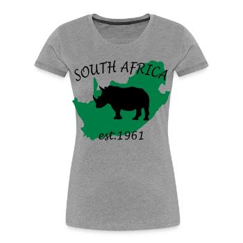 South Africa Design - Women's Premium Organic T-Shirt - heather grey - Front - Mia (176cm)