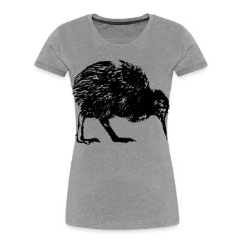 Kiwi New Zealand & Auckland - Women's Premium Organic T-Shirt - heather grey - Front - Mia (176cm)