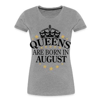 Queens August - Frauen Premium Bio T-Shirt - Grau meliert - Vorne - Mia (176cm)