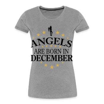 Angels December - Frauen Premium Bio T-Shirt - Grau meliert - Vorne - Mia (176cm)